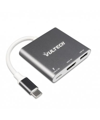 VULTECH ATC-01 ADATTATORE TYPE-C 1 HDMI 4K 1 USB 3.0 1 PD
